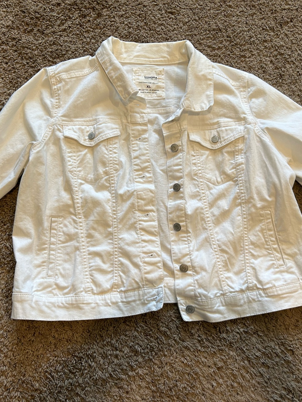 Sonoma White Women's Denim Jacket cropped XL